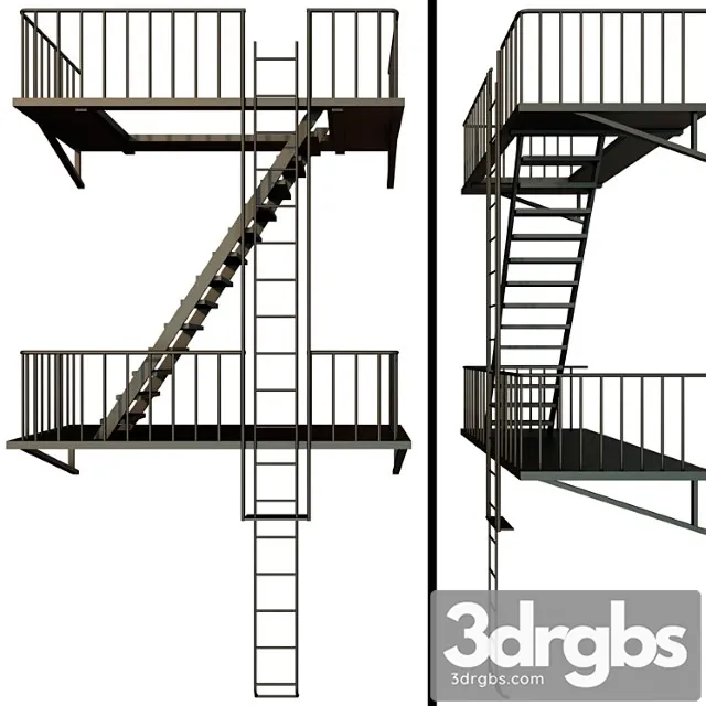 Fire escape 3D Model Free