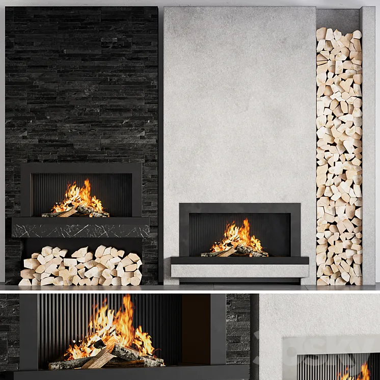 Fireplace 06 3D Model Free