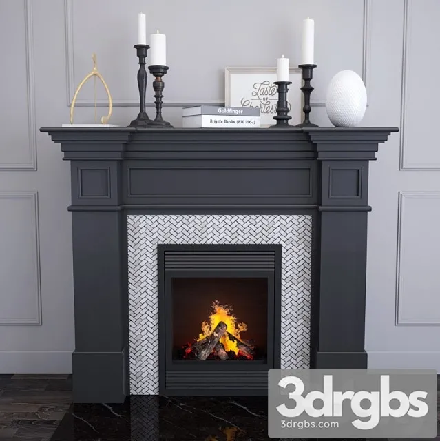 Fireplace 8 black edition 3D Model Free