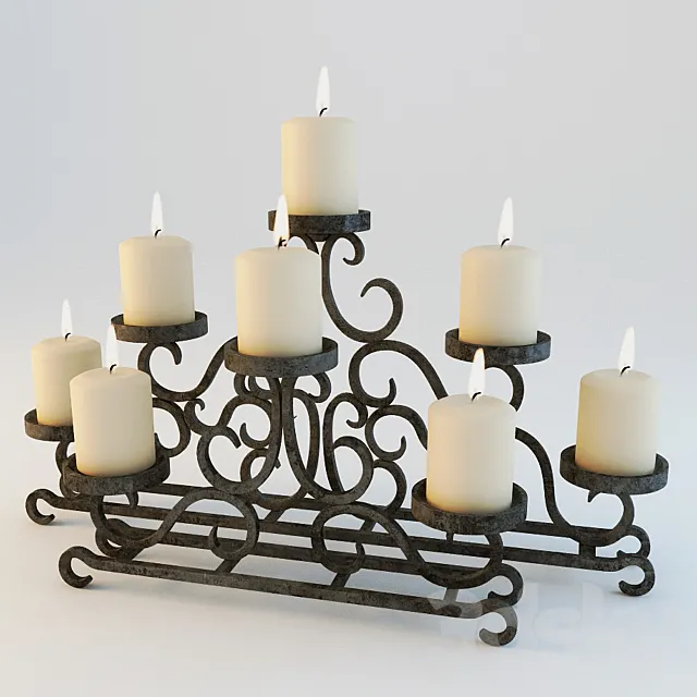 Fireplace a chandelier 3DModel