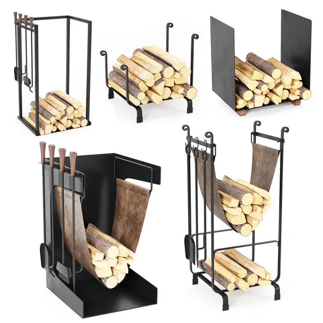 Fireplace Accessories set 02 3D Model