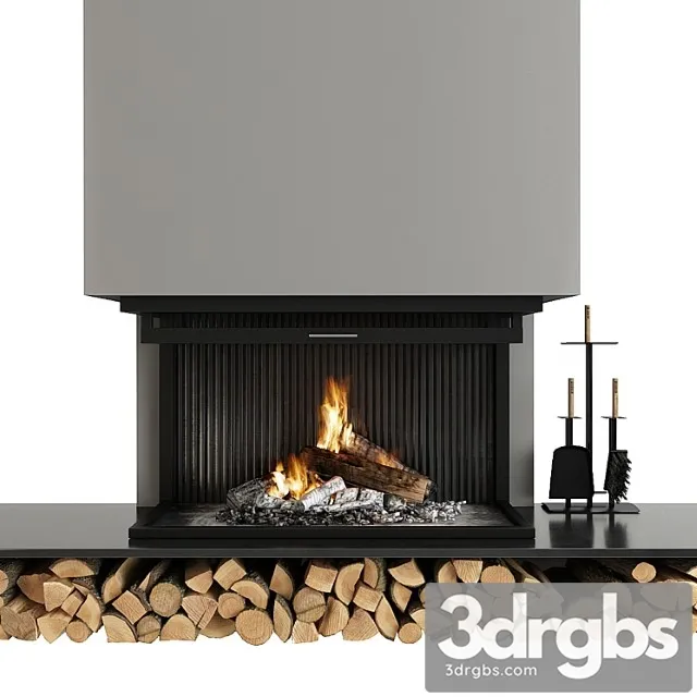 Fireplace and Accessories 2 3D Model Free