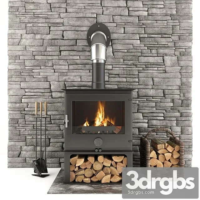 Fireplace and accessories 3 3D Model Free