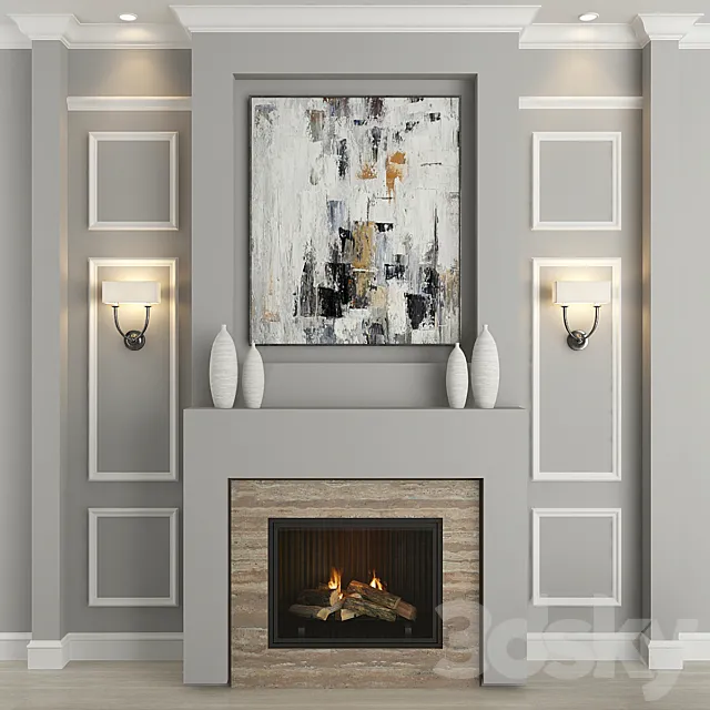 Fireplace and decor 18 3DModel