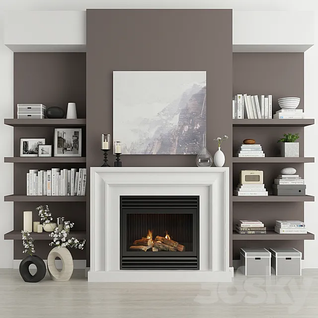 Fireplace and decor 19 3DModel