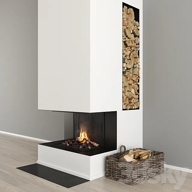 Fireplace and decor 32 3DModel