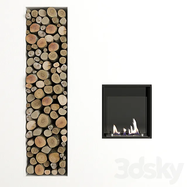 Fireplace and decor by Antonio Lupi 3DModel