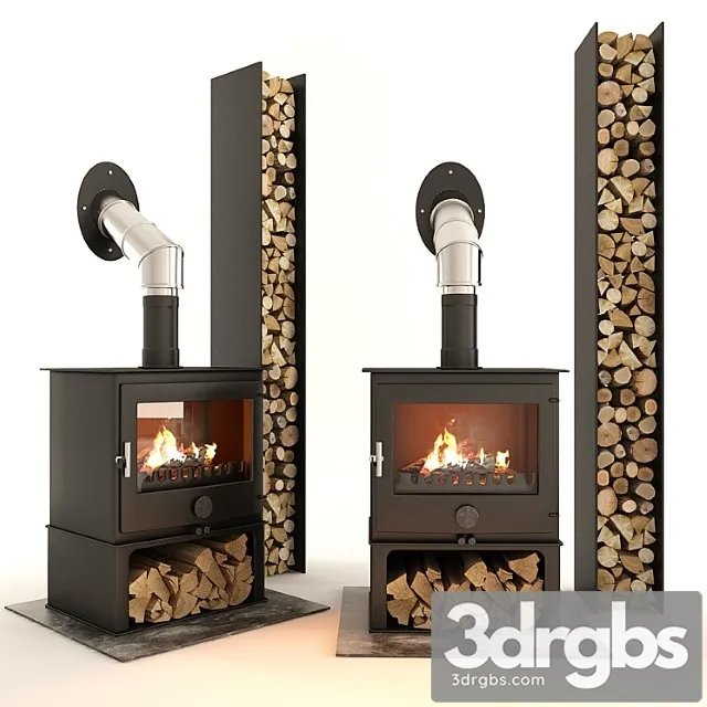 Fireplace and firewood 3D Model Free