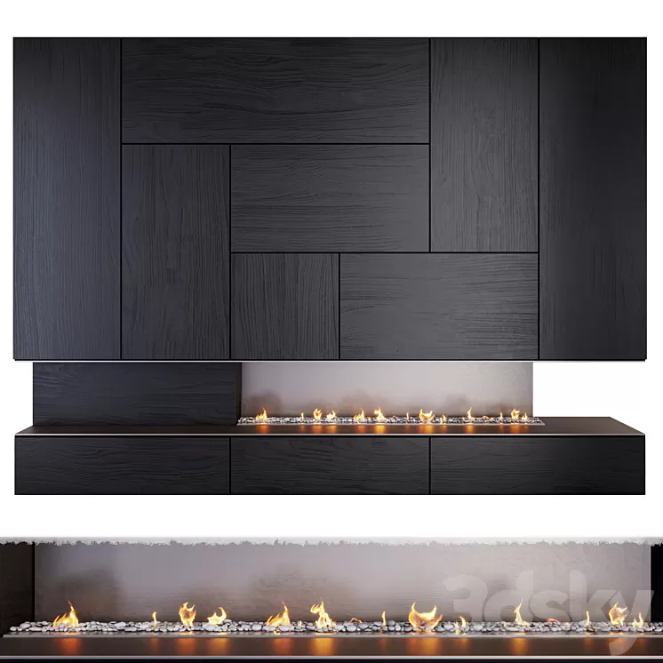 Fireplace and firewood 6 3D Model