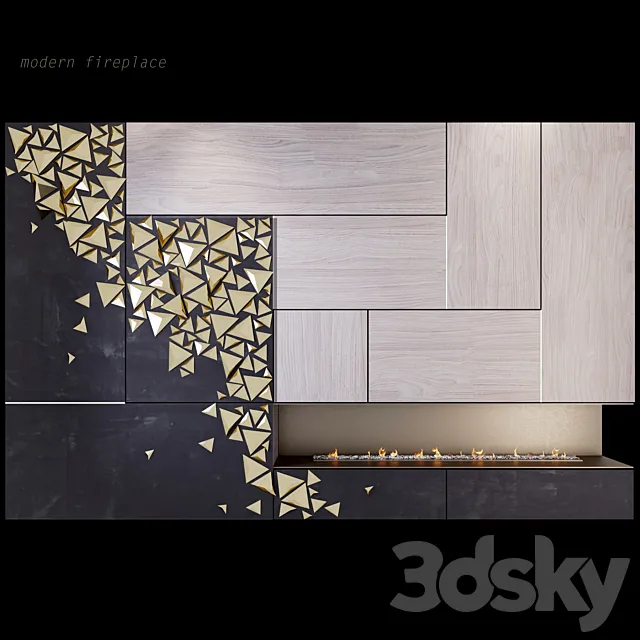 Fireplace and Firewood M13 3D Model