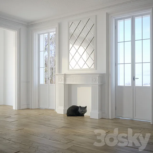 Fireplace and stucco Harmony 3D Model