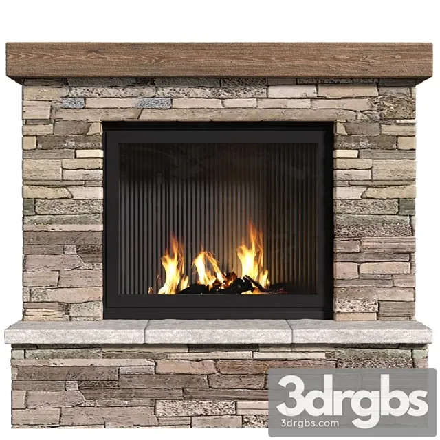 Fireplace In Country Style Rustic Farmhouse 3D Model Free