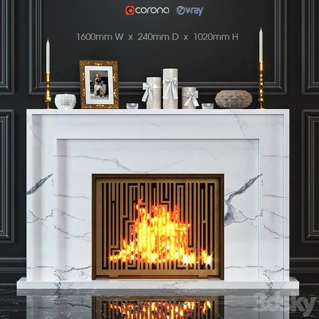 Fireplace marble 3D Model