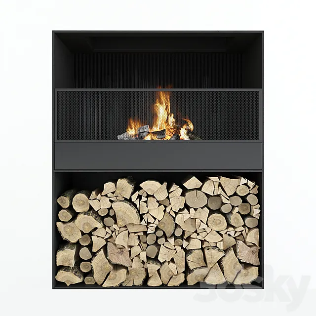 Fireplace modern 3D Model
