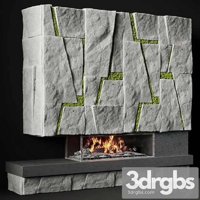 Fireplace modern 43 3D Model Free