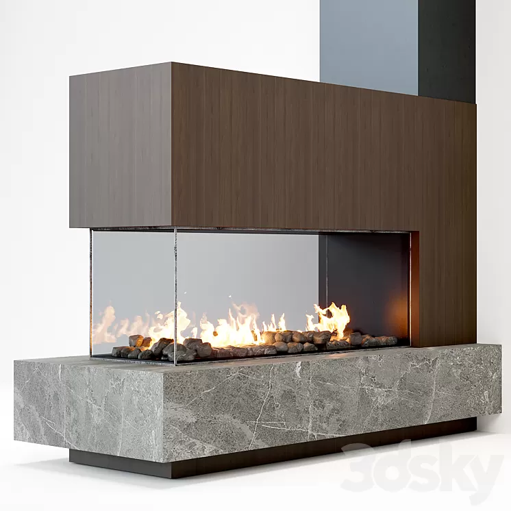 Fireplace modern 62 3D Model
