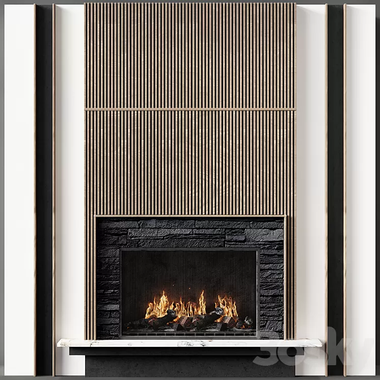 Fireplace modern 84 3D Model