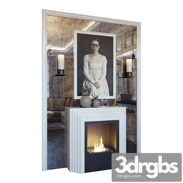 Fireplace sconce picture decor and mirror panel (fireplace sconce picture and decor you) 3D Model Free