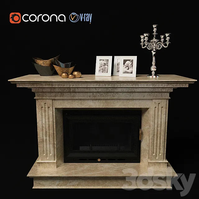 Fireplace with firebox KRATKI OLIWIA 18 3D Model