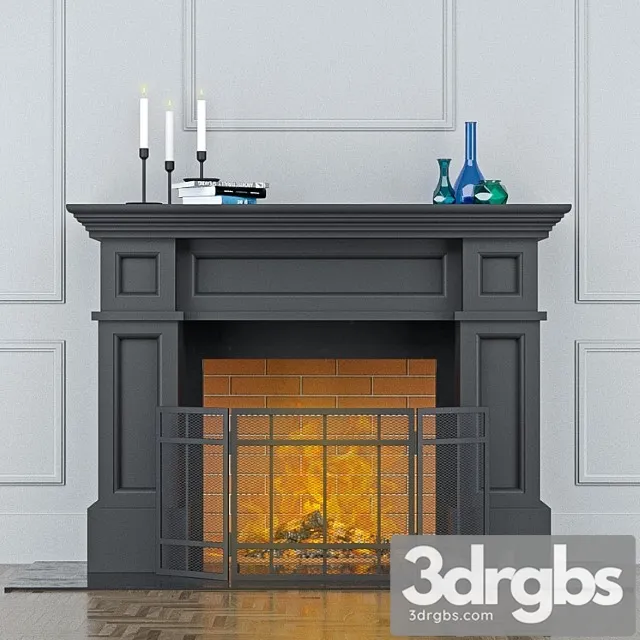 Fireplace With Screen 3D Model Free