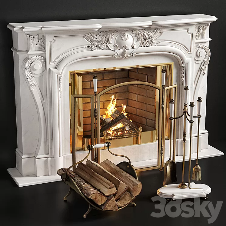 Fireplace_Louis_XIV 3D Model Free