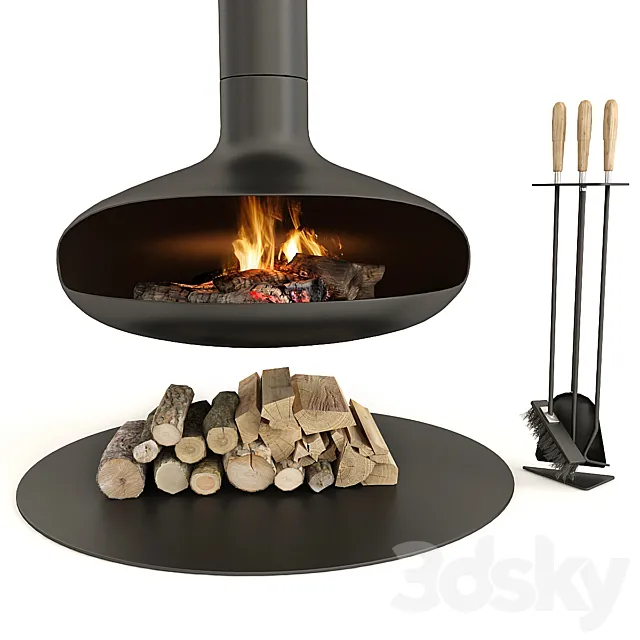 Fireplace_Modern_Focus 3D Model