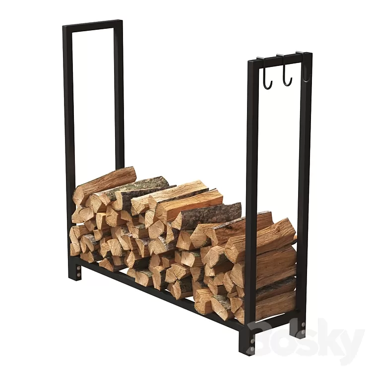 Firewood Storage Rack 2 3D Model