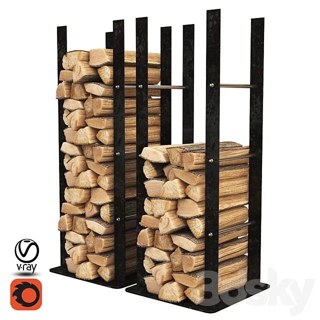 Firewood Storage Rack 3DModel