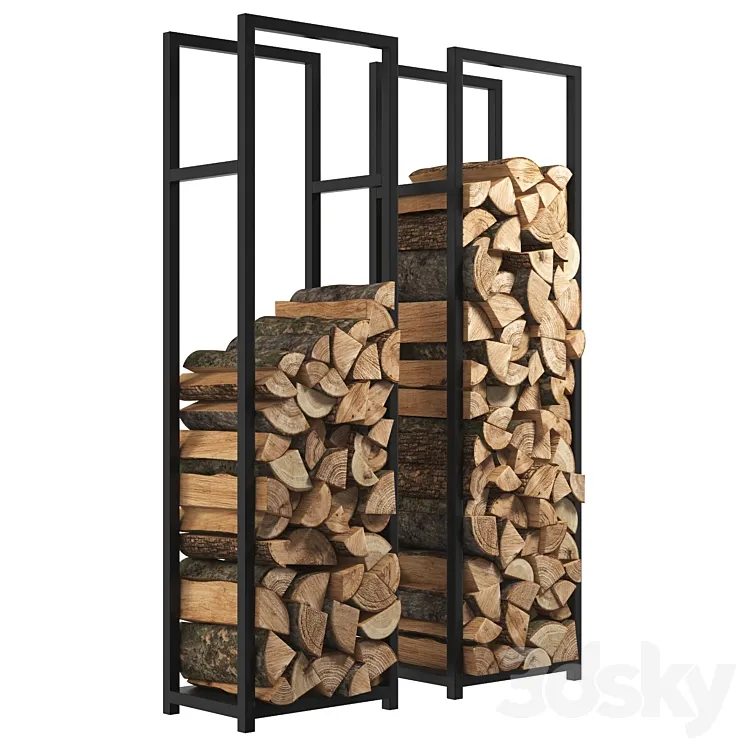 Firewood Storage-Rack-8 3D Model Free