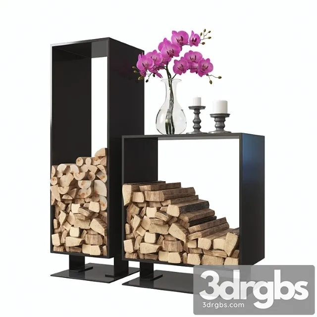 Firewood storage rack-set 3D Model Free