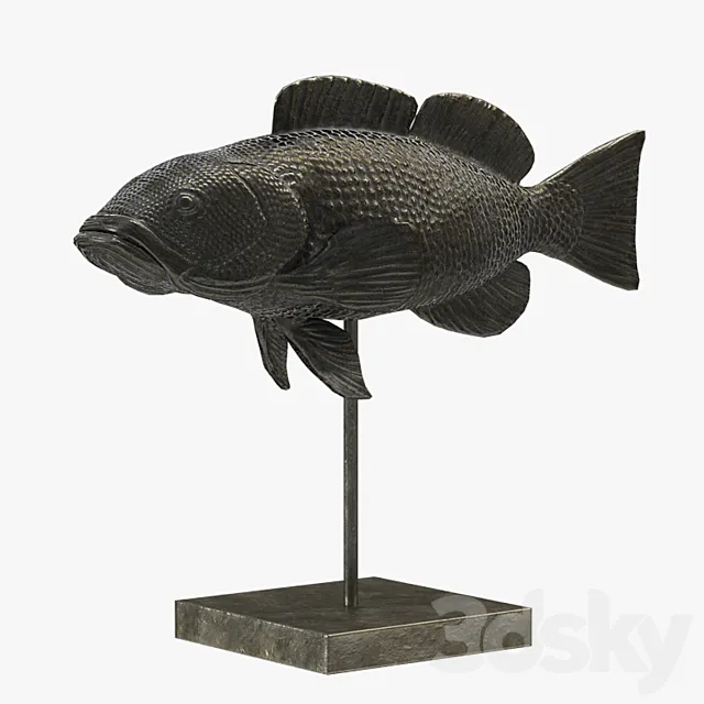 Fish Sculpture - PBR lowpoly 3D model Free Download