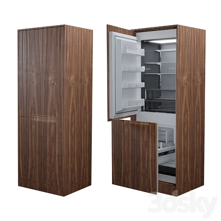 Fisher & Paykel Integrated Refrigerator Freezer 3D Model Free