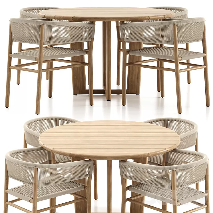 Fiske Dining Set 3D Model Free