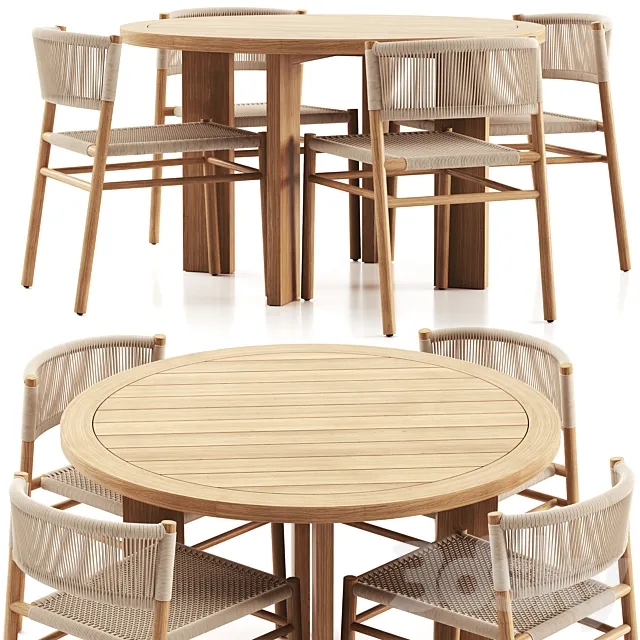 Fiske Side Dining Set 3DModel
