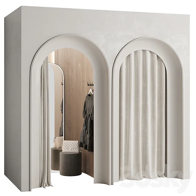 Fitting room for a clothing store 001 KM 3D Model