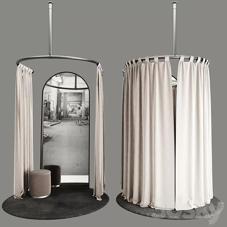Fitting room for a clothing store 3D Model Free Download