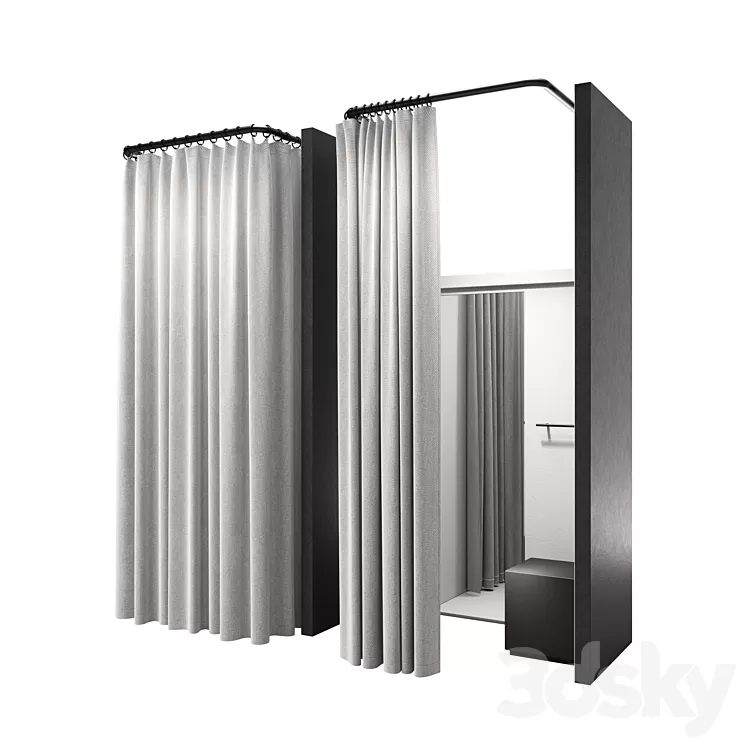 Fitting room for a clothing store v3 3D Model