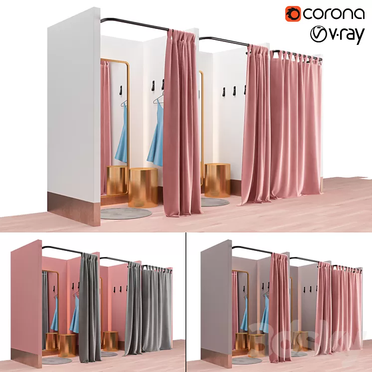 Fitting rooms 3D Model