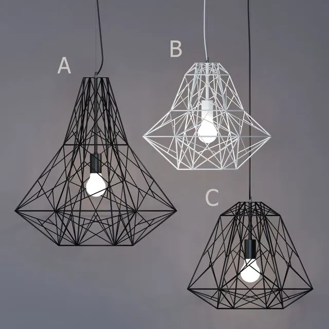 Fixtures Diamond Cage Pendant 3D Model