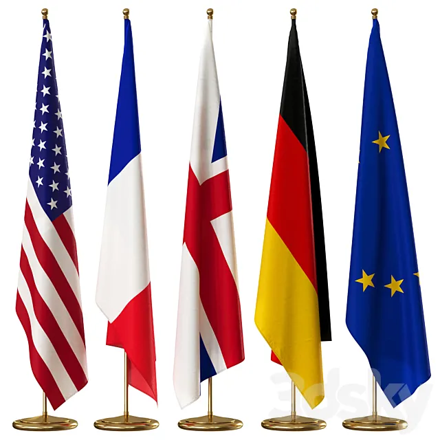 flag set7 3D Model