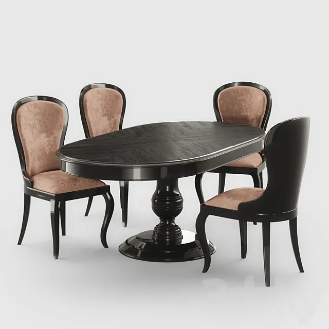 Flai Classic table and chair 3D Model