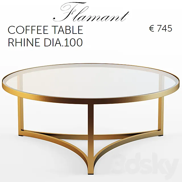 Flamant _ COFFEE TABLE RHINE 3D Model