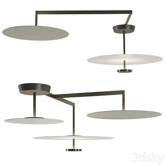 Flat Ceiling Lamp by vibia 3D Model
