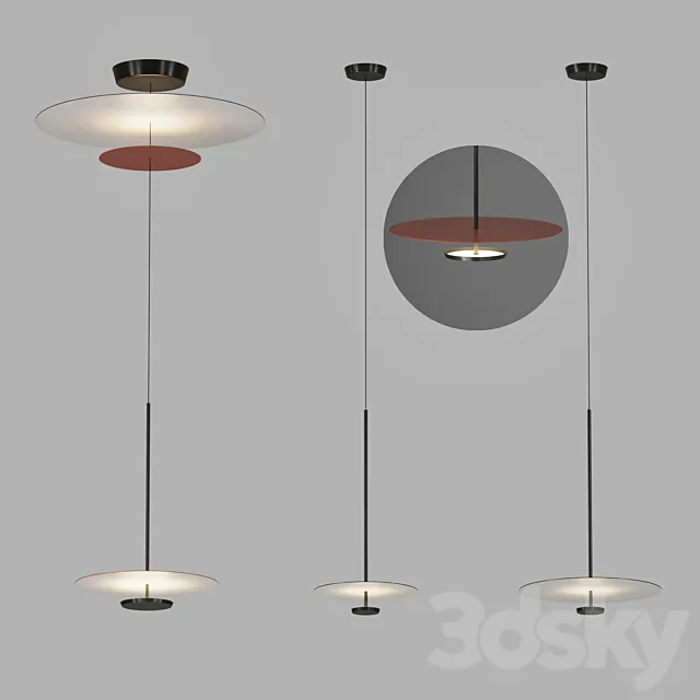 Flat Hanging Lamp by Vibia 3D Model