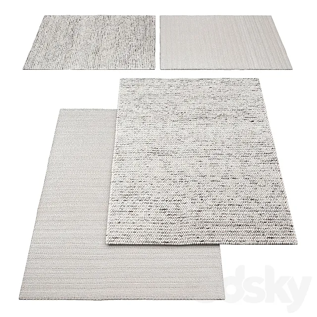 Flatweave Ivory Rug 3D Model