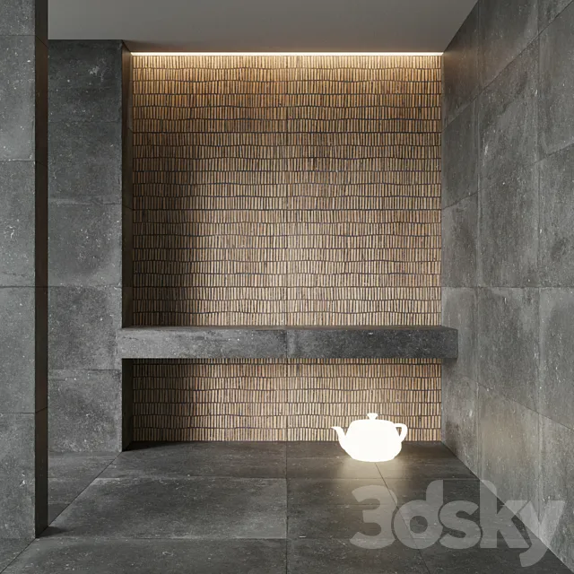 FLAVIKER Nordik Stone BLACK and DOMINO BLACK Tile Set 3DModel