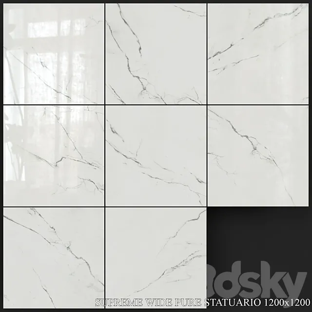 Flaviker Supreme Wide Pure Statuario 1200x1200 3D Model