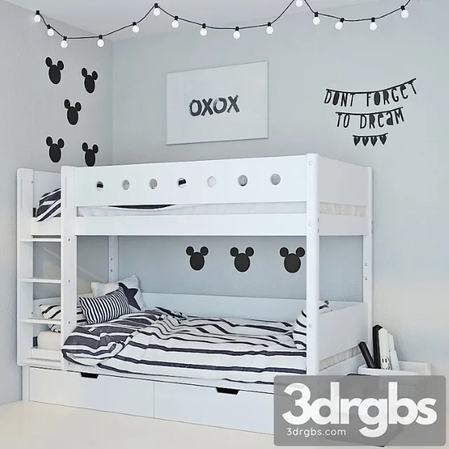 Flexa bunk bed 1 2 3D Model Free