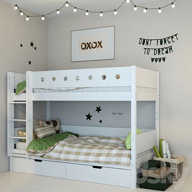 Flexa Bunk Bed 2 3D Model
