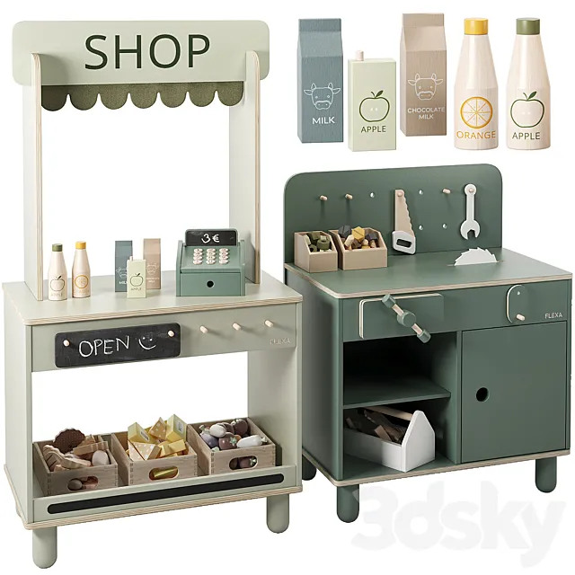 FLEXA The Shop & The Workbench Toy 3D Model